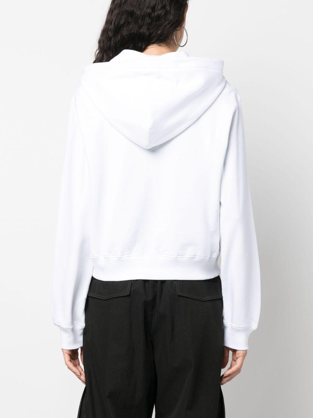 Felpa con cappuccio in bianco Moschino - donna 