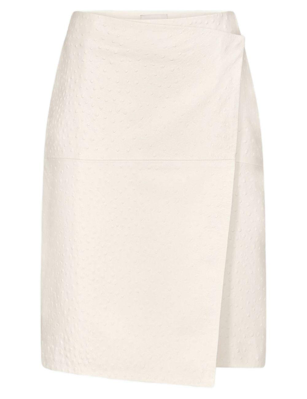Gonna midi gora in pelle bianco Loulou de saison - donna 