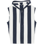 Gilet a righe con zip in bianco e blu Jacquemus - uomo 