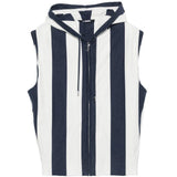 Gilet a righe con zip in bianco e blu Jacquemus - uomo 