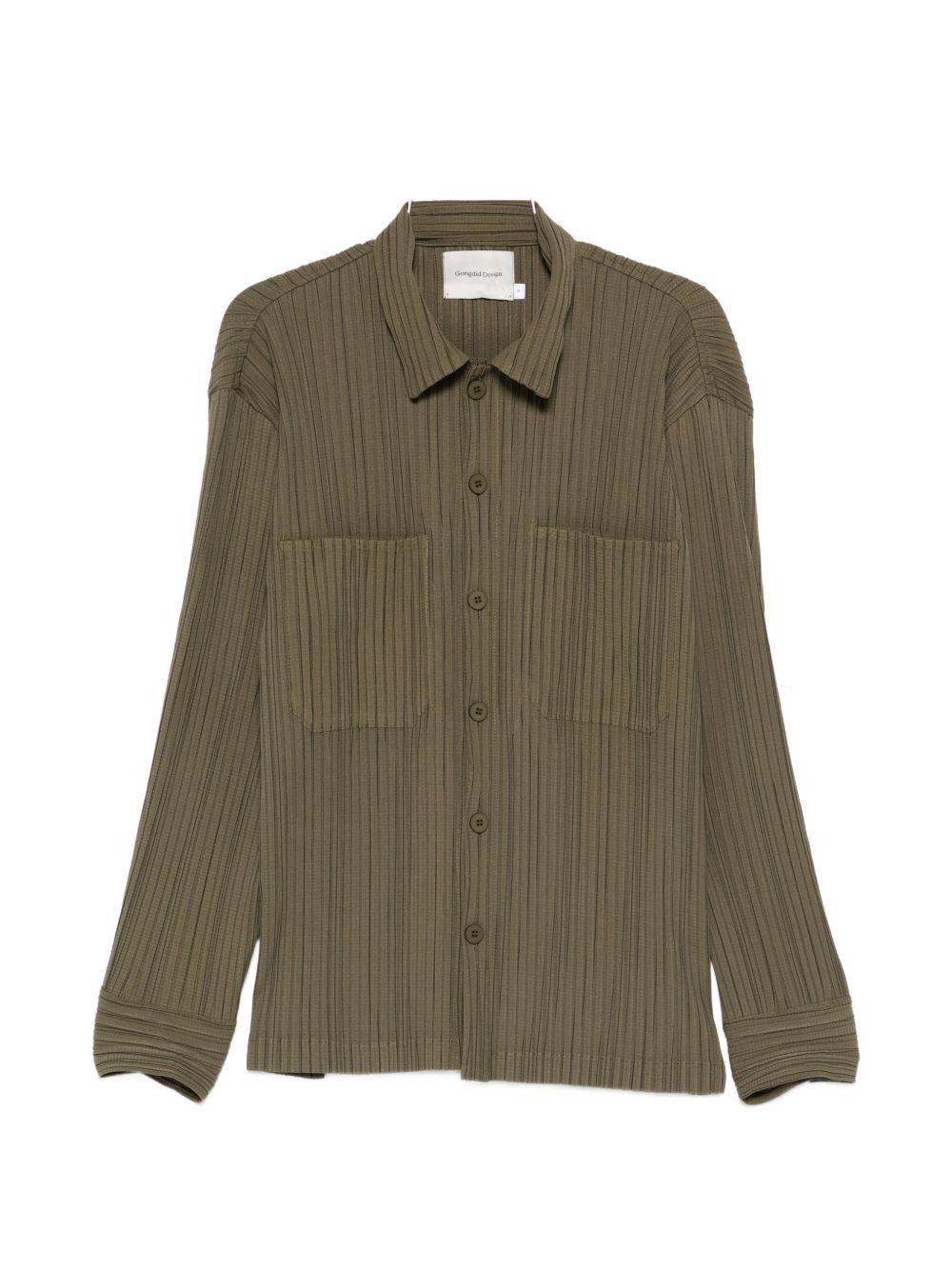 Camicia con tasca e bottoni in verde Gongdid design - uomo 