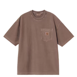T-shirt con logo in marrone carhartt wip - uomo 