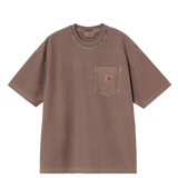 T-shirt con logo in marrone carhartt wip - uomo 