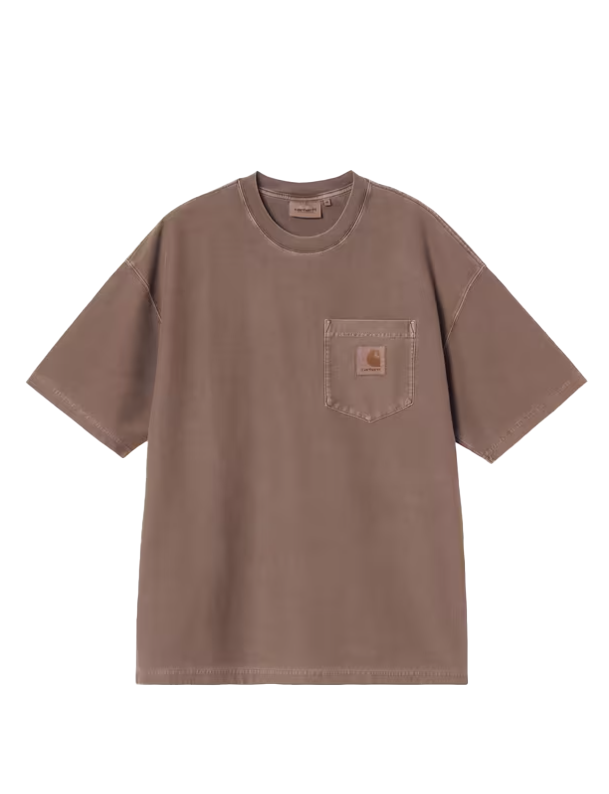 T-shirt con logo in marrone carhartt wip - uomo 