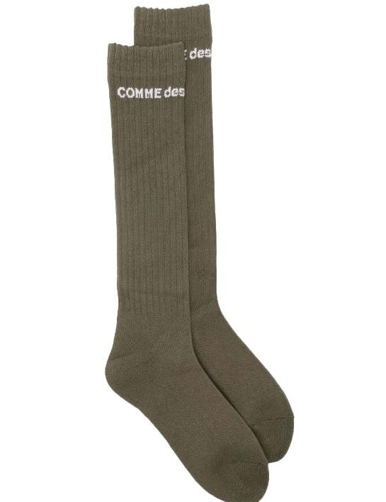 Calzini alti con logo in verde Comme des garcons homme plus - uomo<BR/><BR/> 