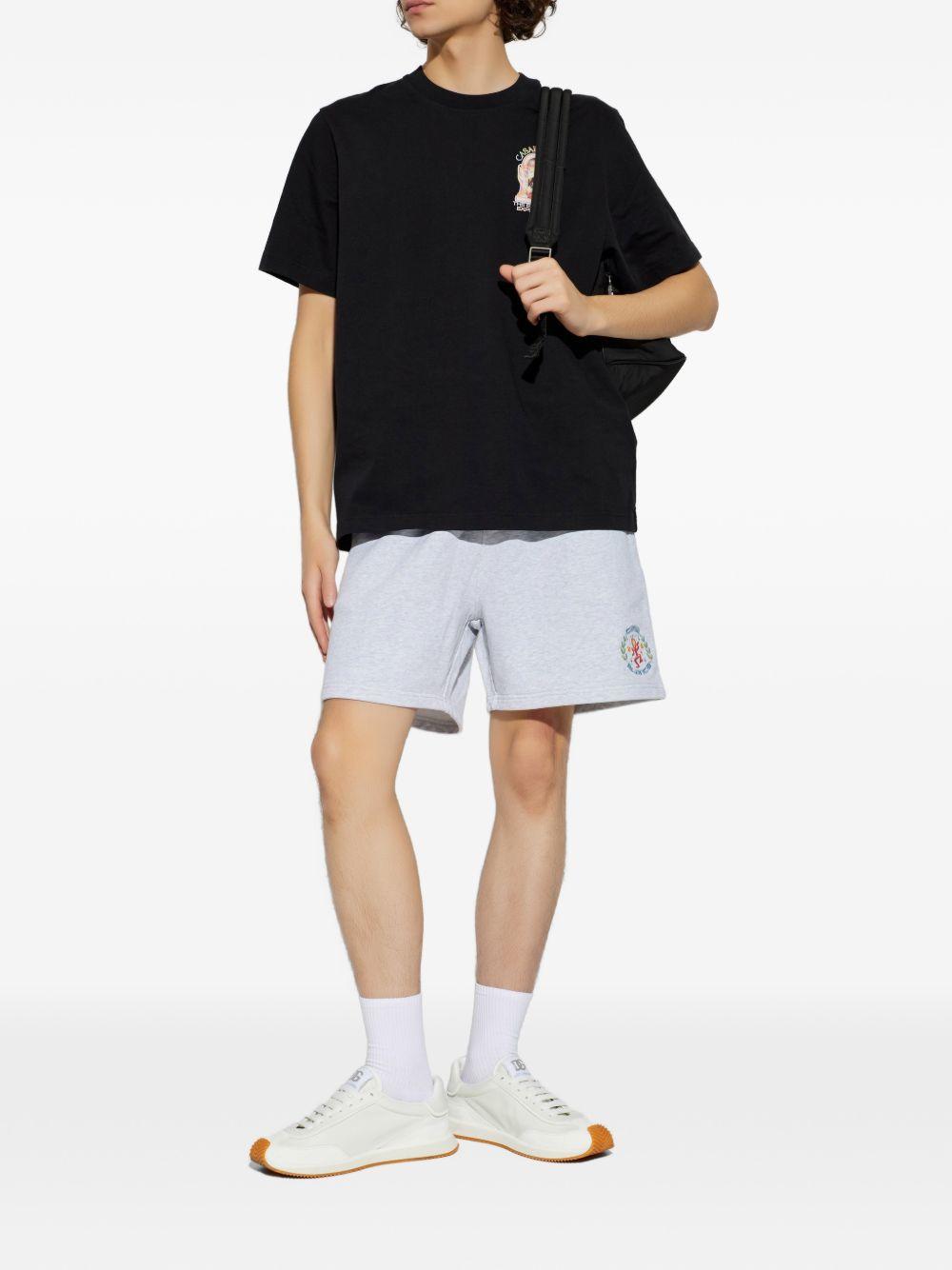 T-shirt girocollo con stampa in nero Casablanca - uomo 
