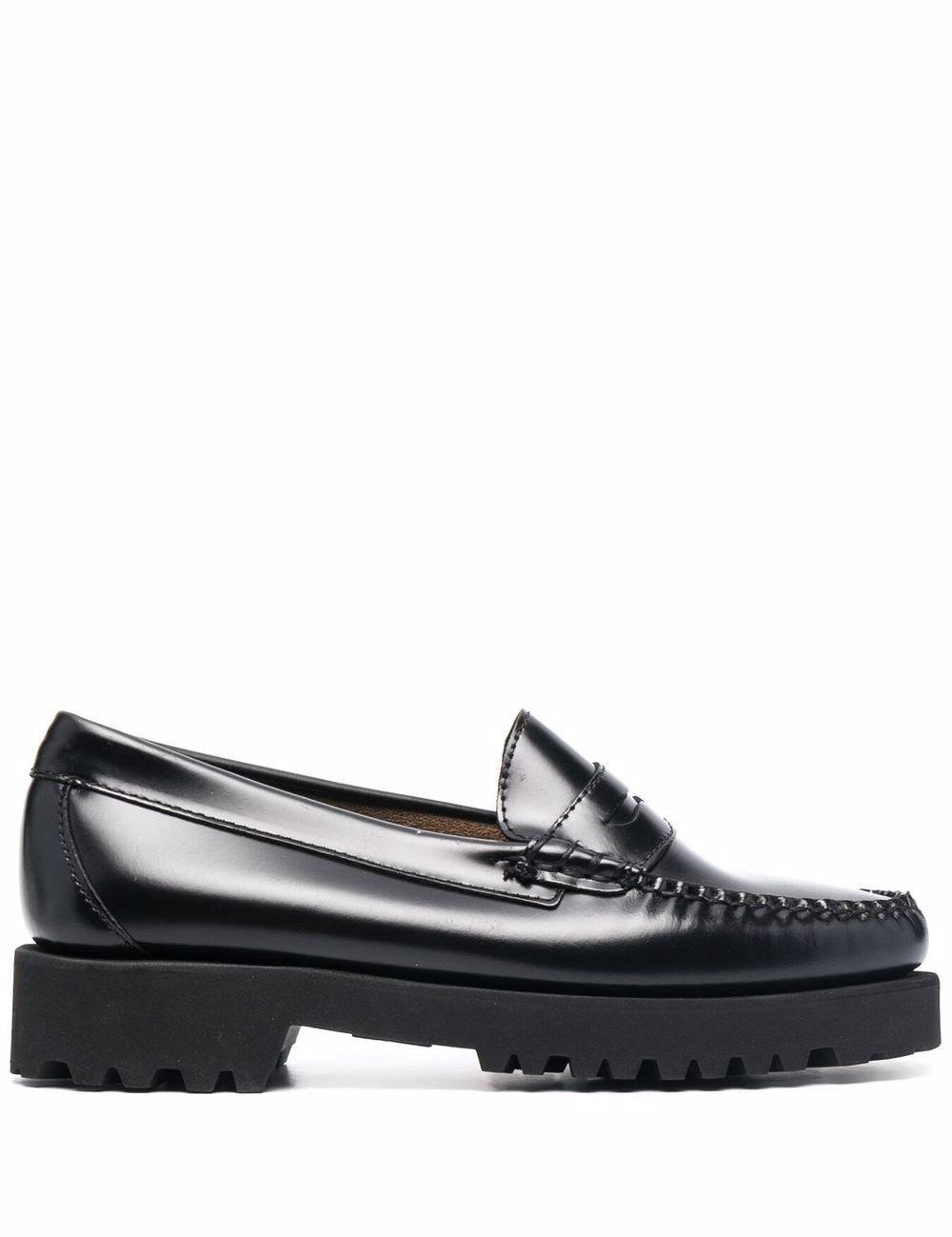 Mocassini con effetto lucido in nero Gh bass - donna 