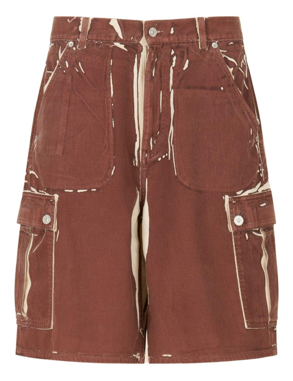 Shorts con stampa in marrone Marni - uomo 