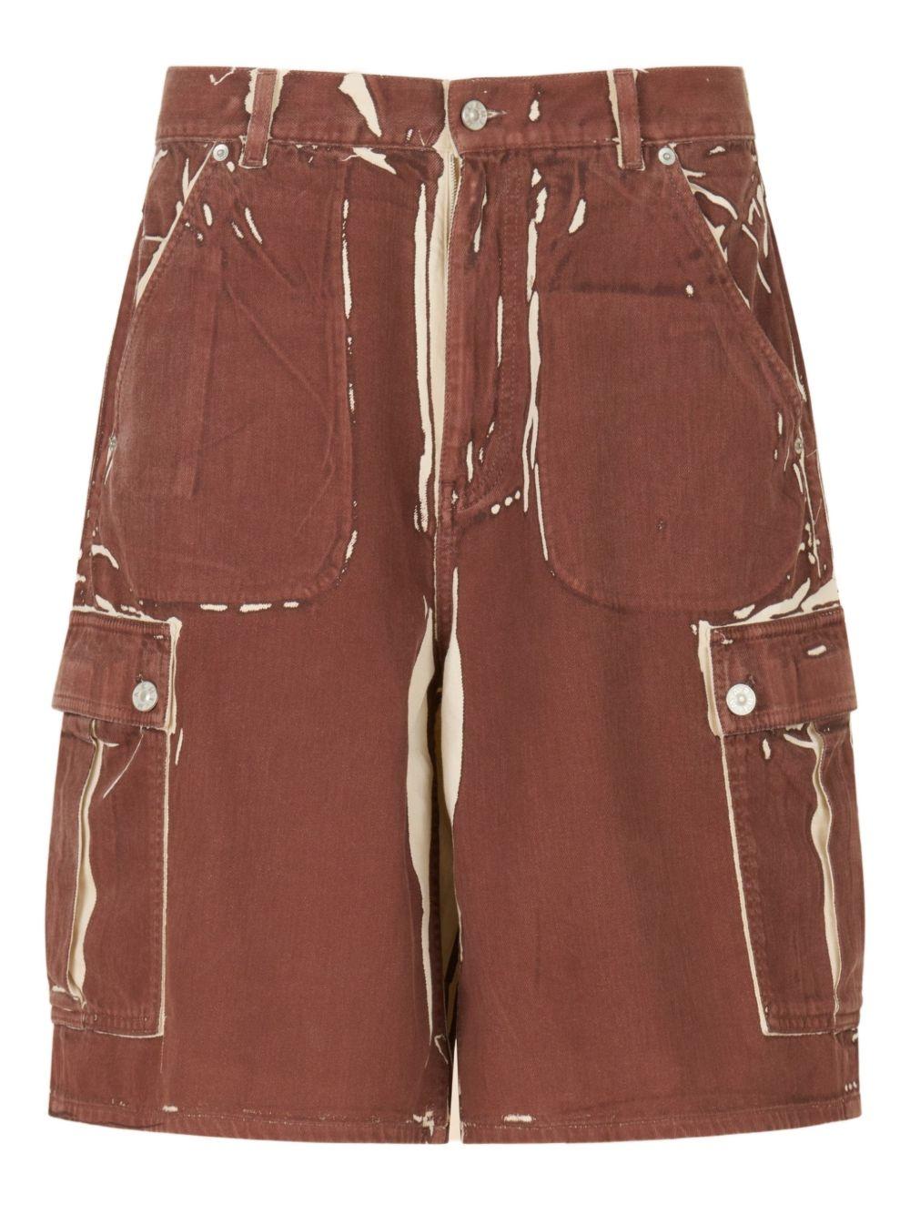 Shorts con stampa in marrone Marni - uomo 