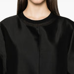 Cappotto senza colleto in seta in nero Toteme - donna 