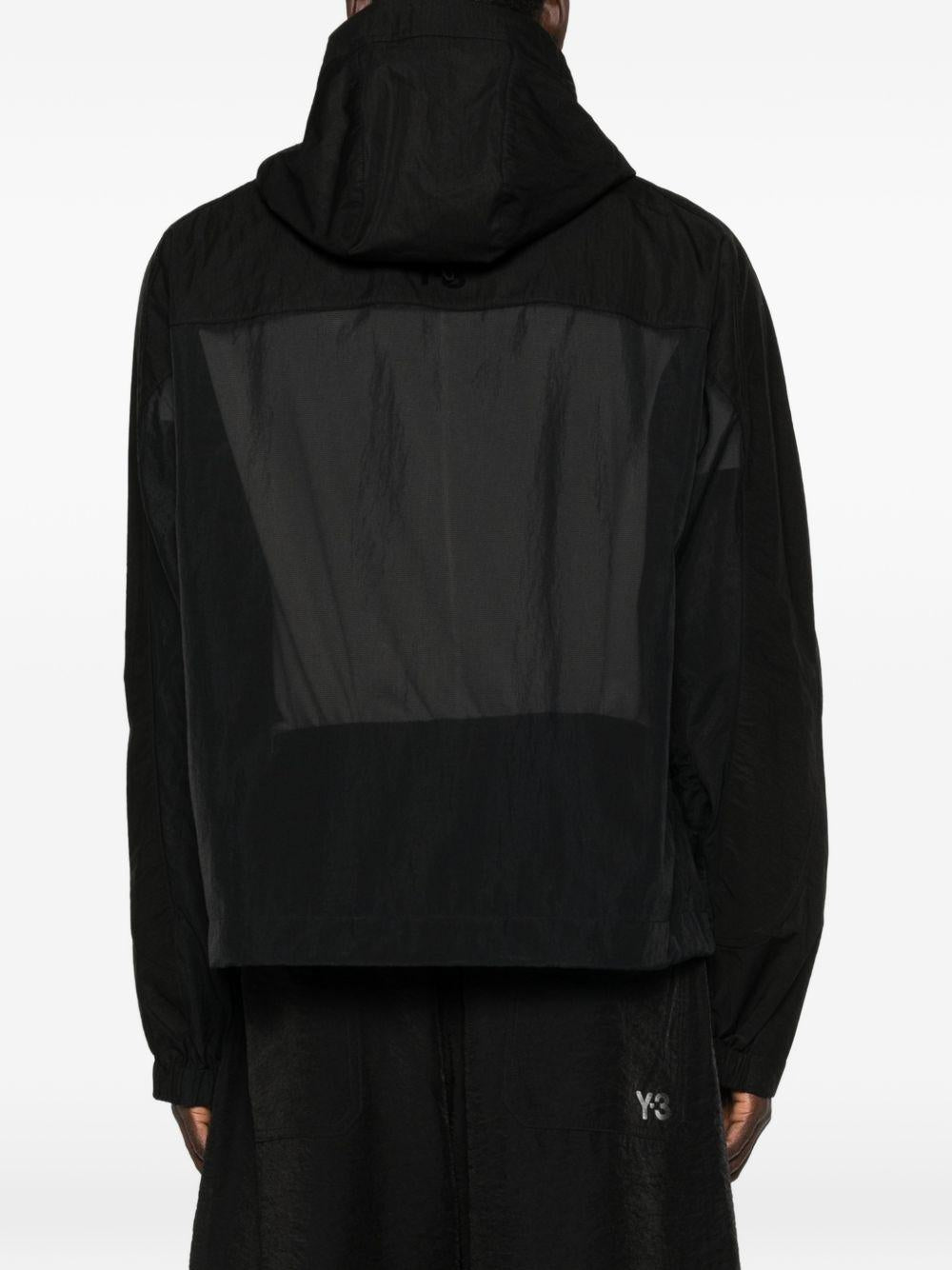 Giacca con cappuccio e zip in nero Y-3 - uomo 