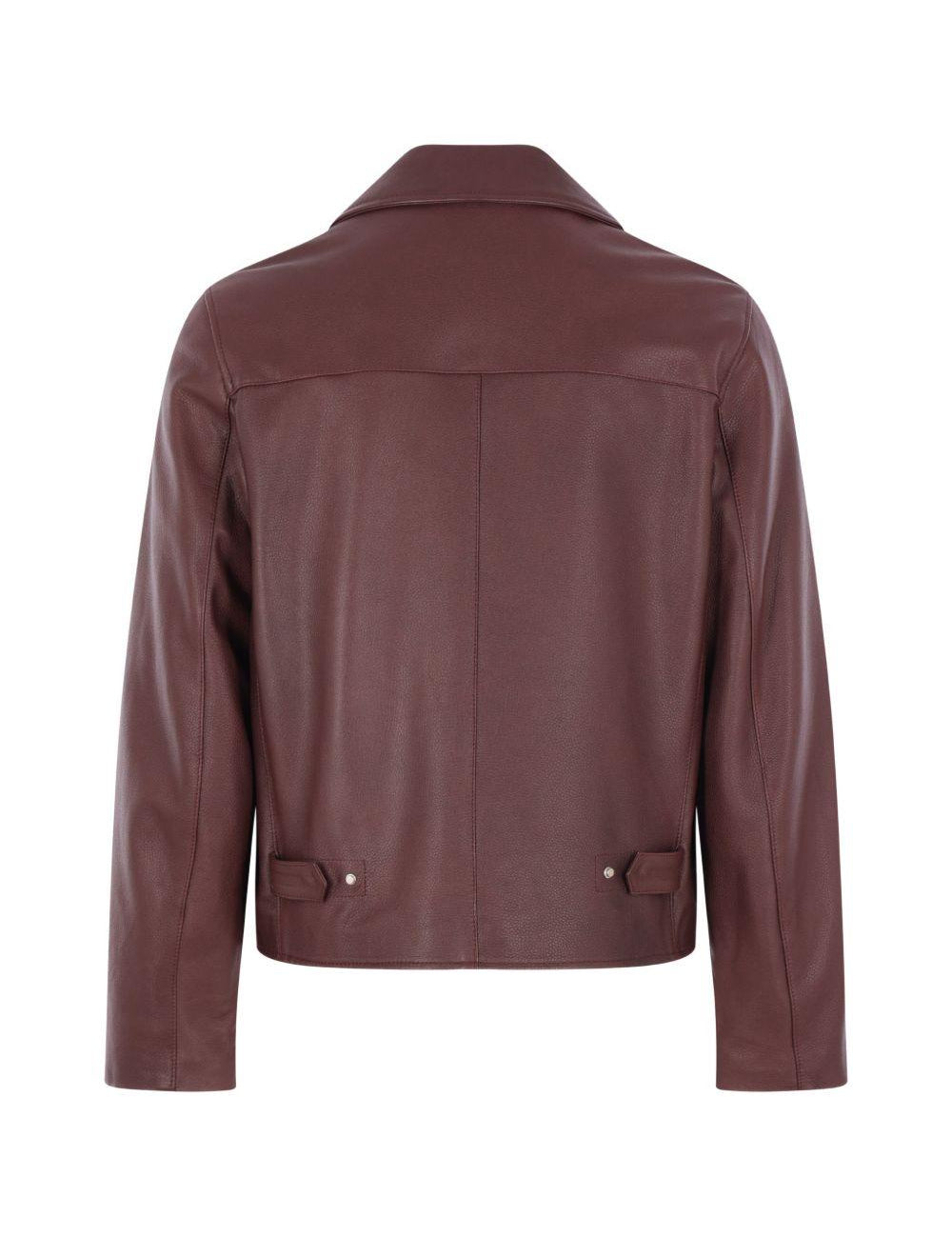 Giacca in pelle in marrone Lardini - uomo 