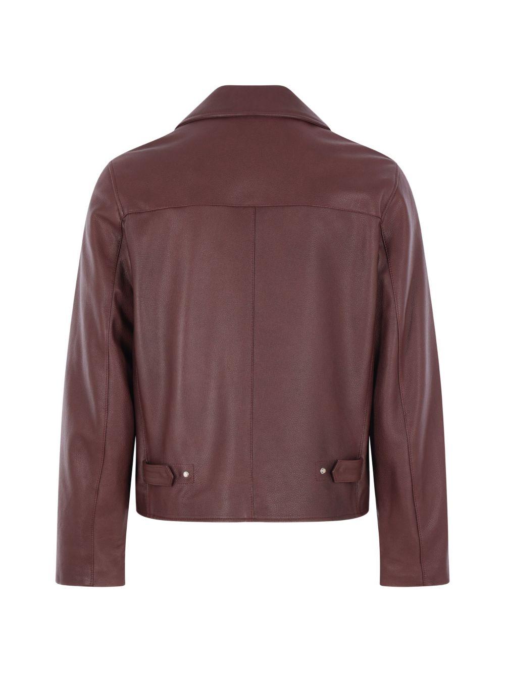Giacca in pelle in marrone Lardini - uomo 