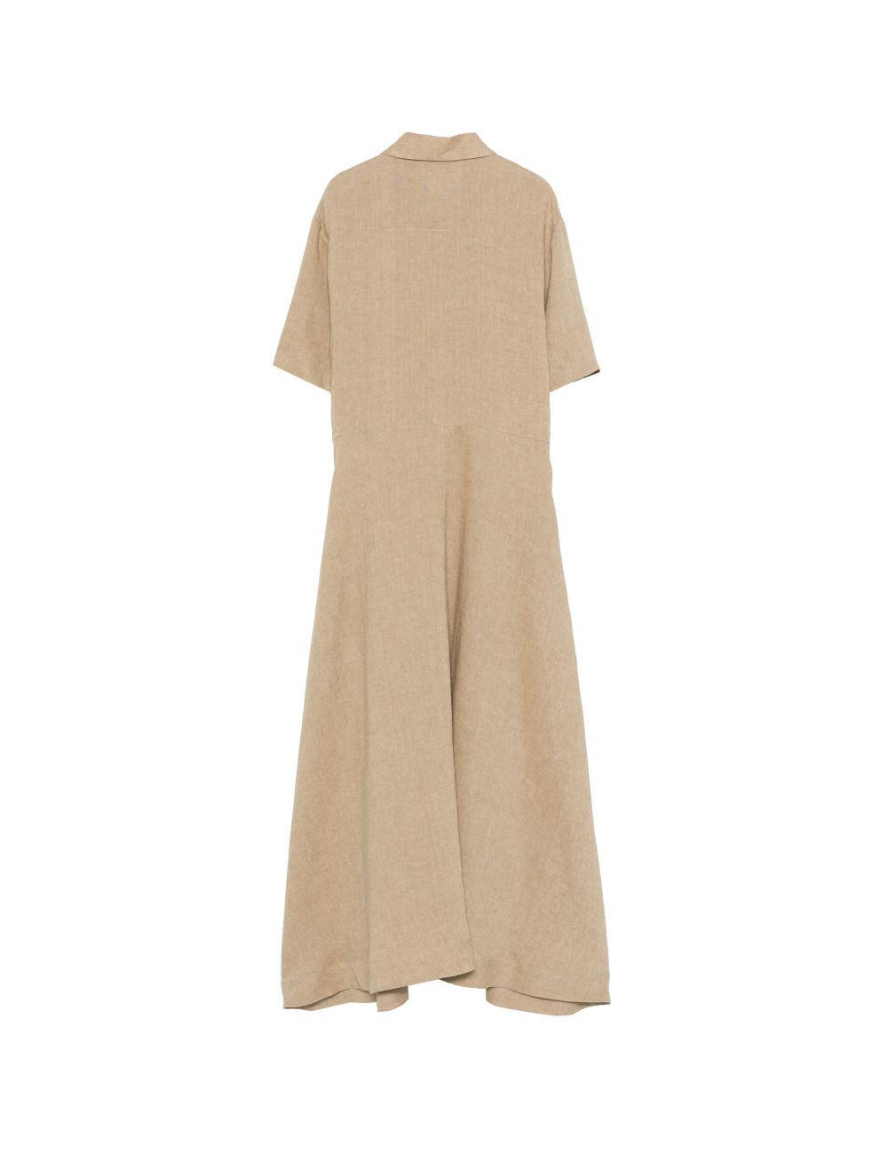 Abito midi con bottoni in marrone Antonelli - donna 