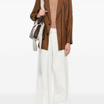 Blazer con righe in marrone Feng Chen Wang - uomo 