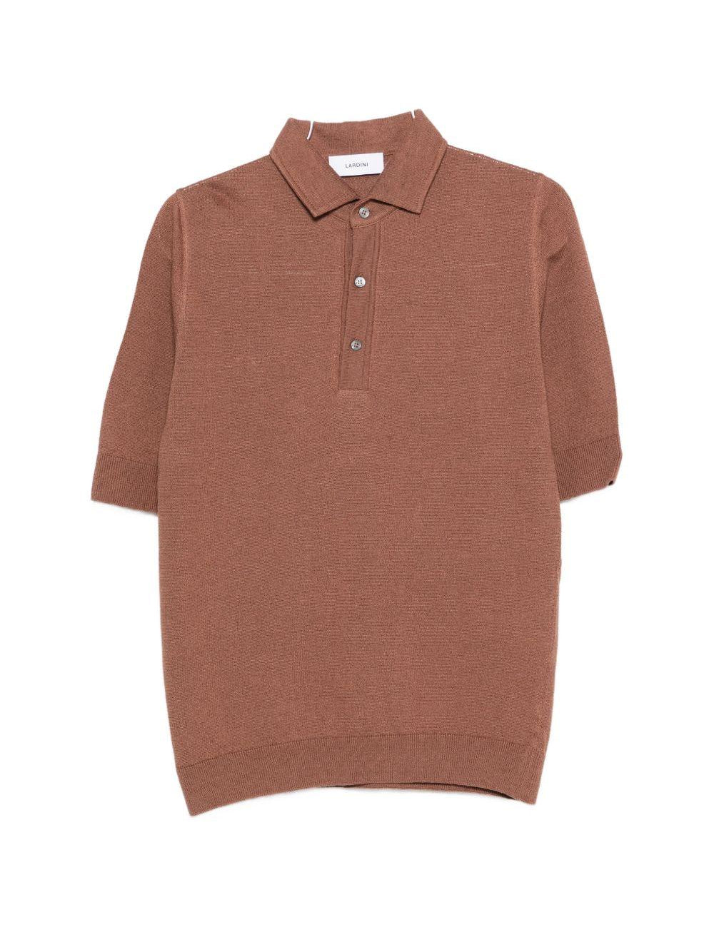 Polo con bottoni in marrone Lardini - uomo 
