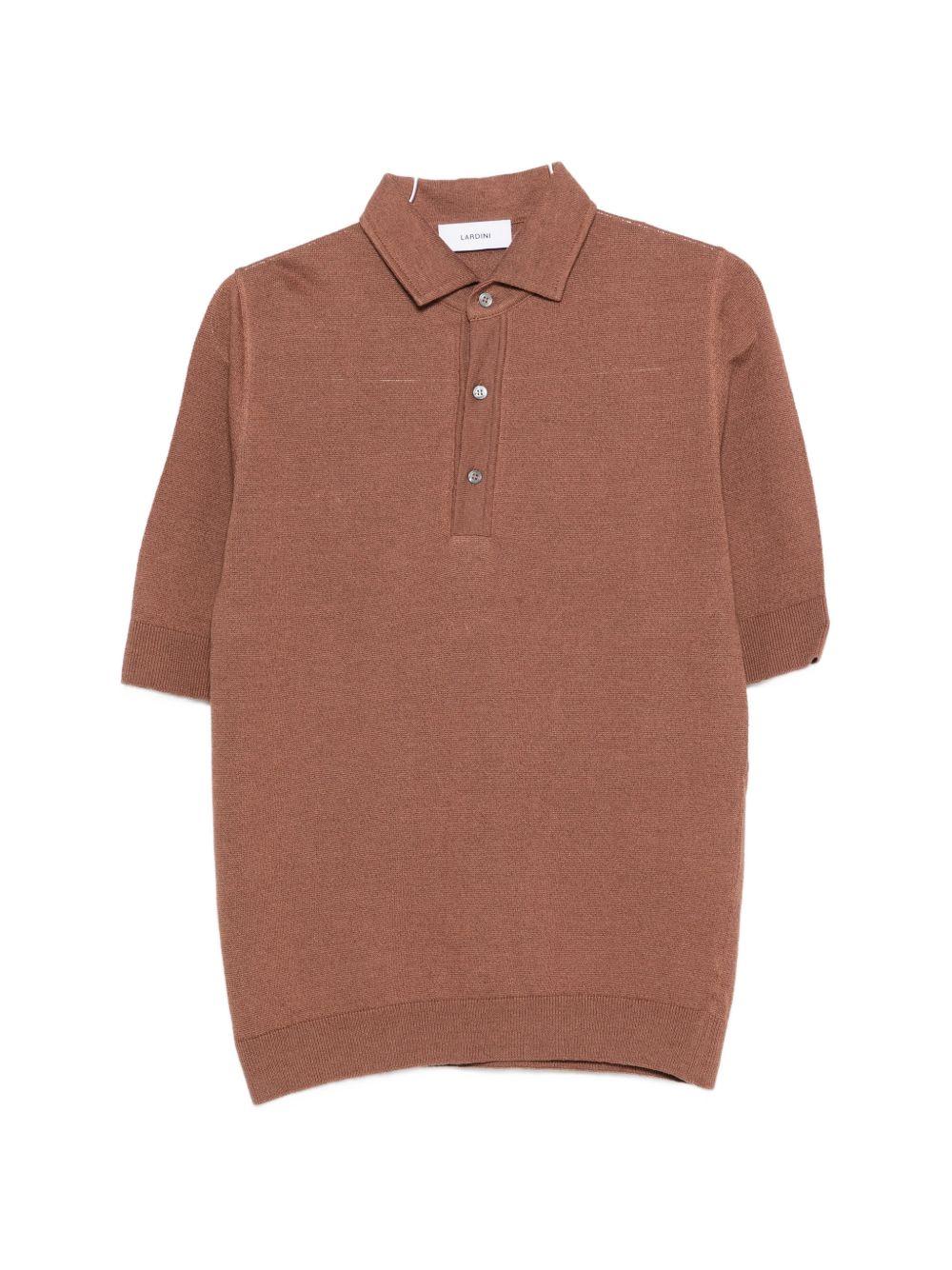 Polo con bottoni in marrone Lardini - uomo 