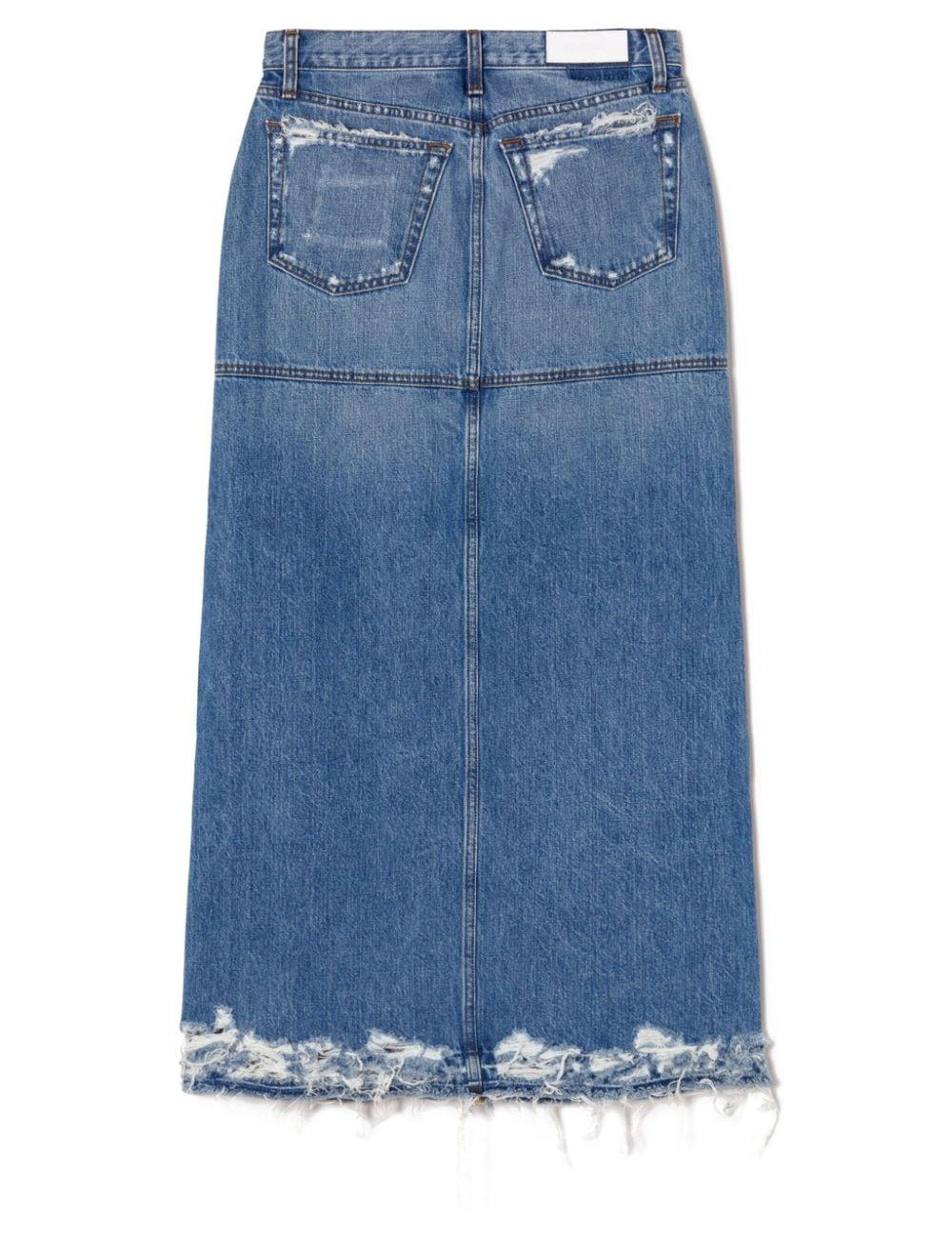 Gonna denim con vita media in blu Re/done - donna 