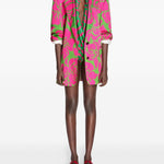 Blazer con stampa floreale bliss in verde e rosa Dries van noten - donna 