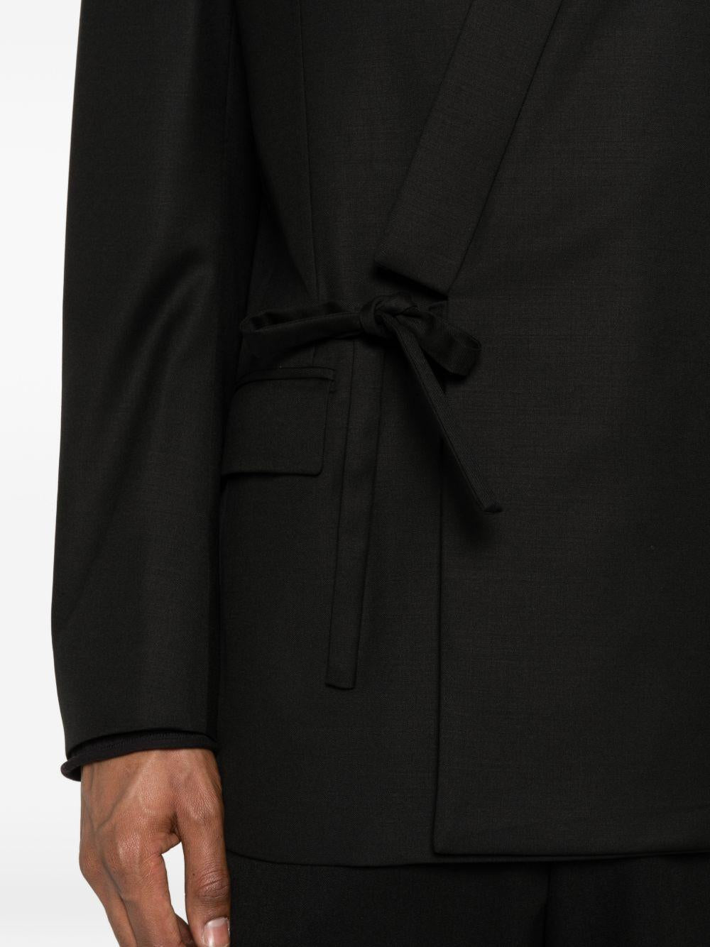 Blazer con chiusura a cravatta in nero Kenzo - uomo 