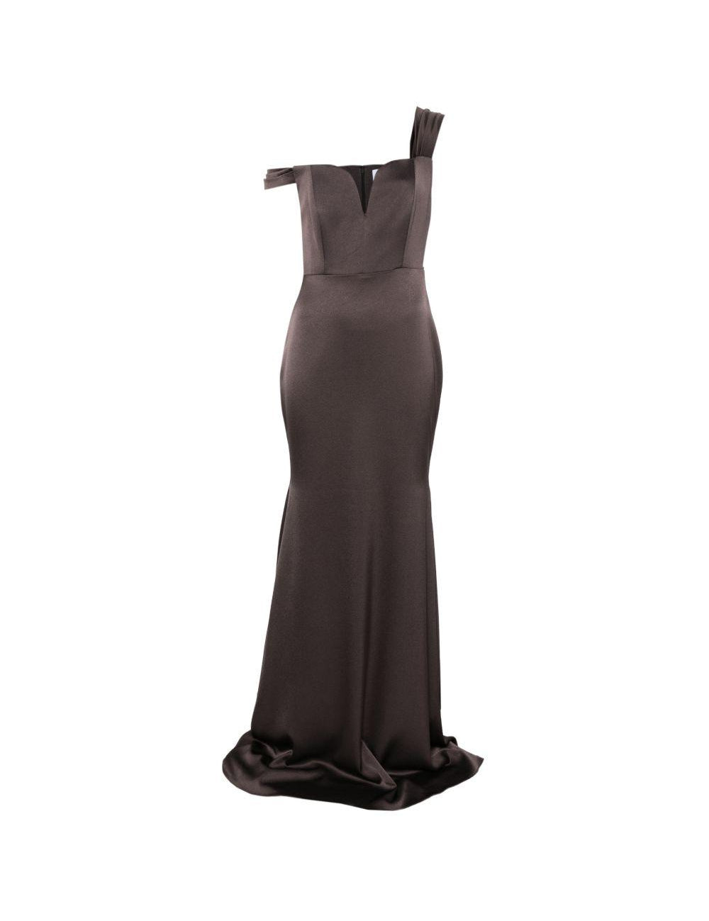 Abito con scollo a cuore in  marrone Alex Perry - donna 