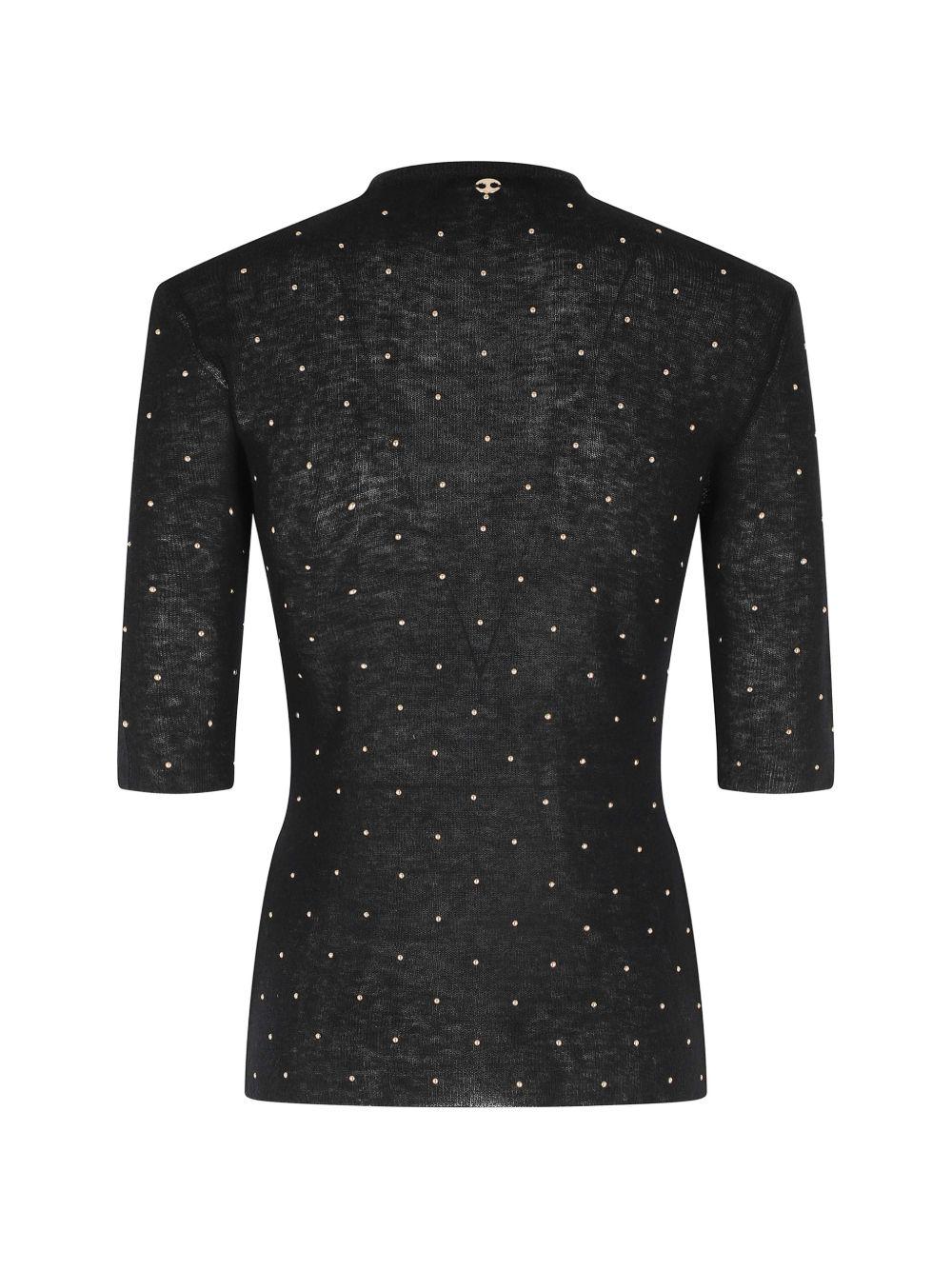 Top girocollo in nero Rabanne - donna 