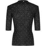 Top girocollo in nero Rabanne - donna 