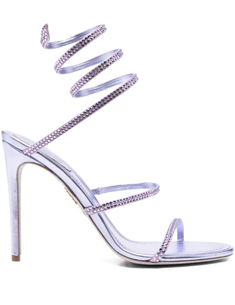 Sandali cleo con cristalli in lilla Rene caovilla - donna 