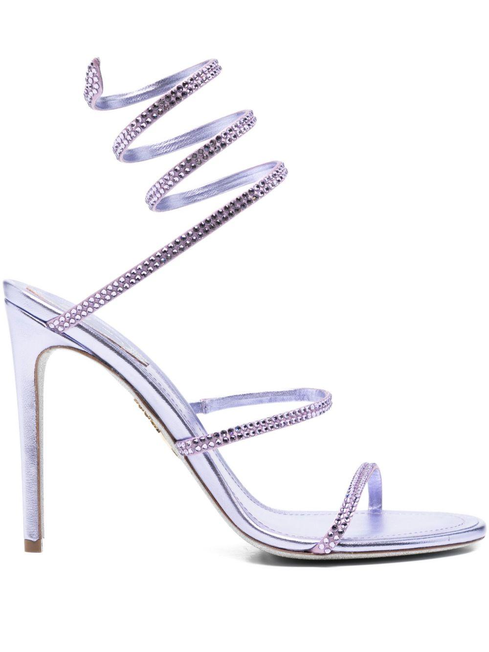 Sandali cleo con cristalli in lilla Rene caovilla - donna 