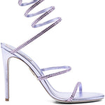 Sandali cleo con cristalli in lilla Rene caovilla - donna 