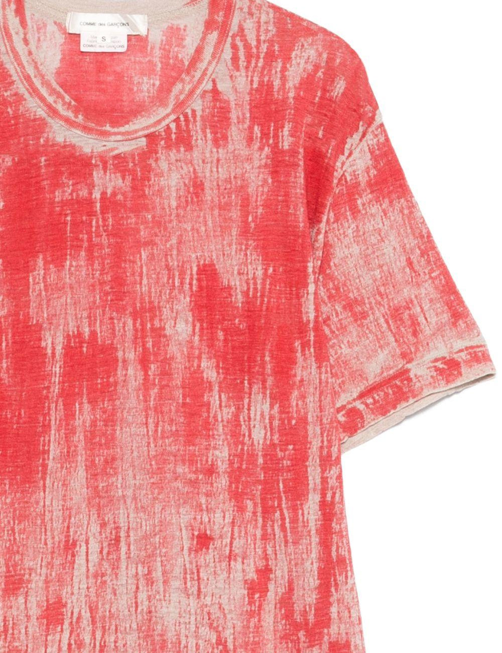 T-shirt girocollo stampata in rosso Comme des garcons - donna 
