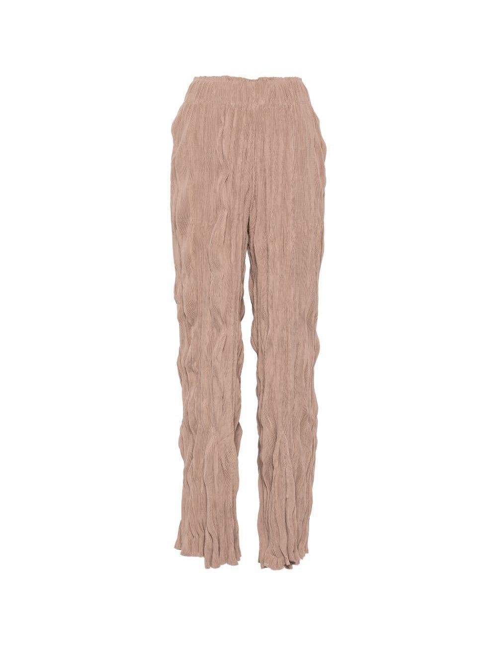 Pantaloni plissettati in marrone gongdid design - donna 