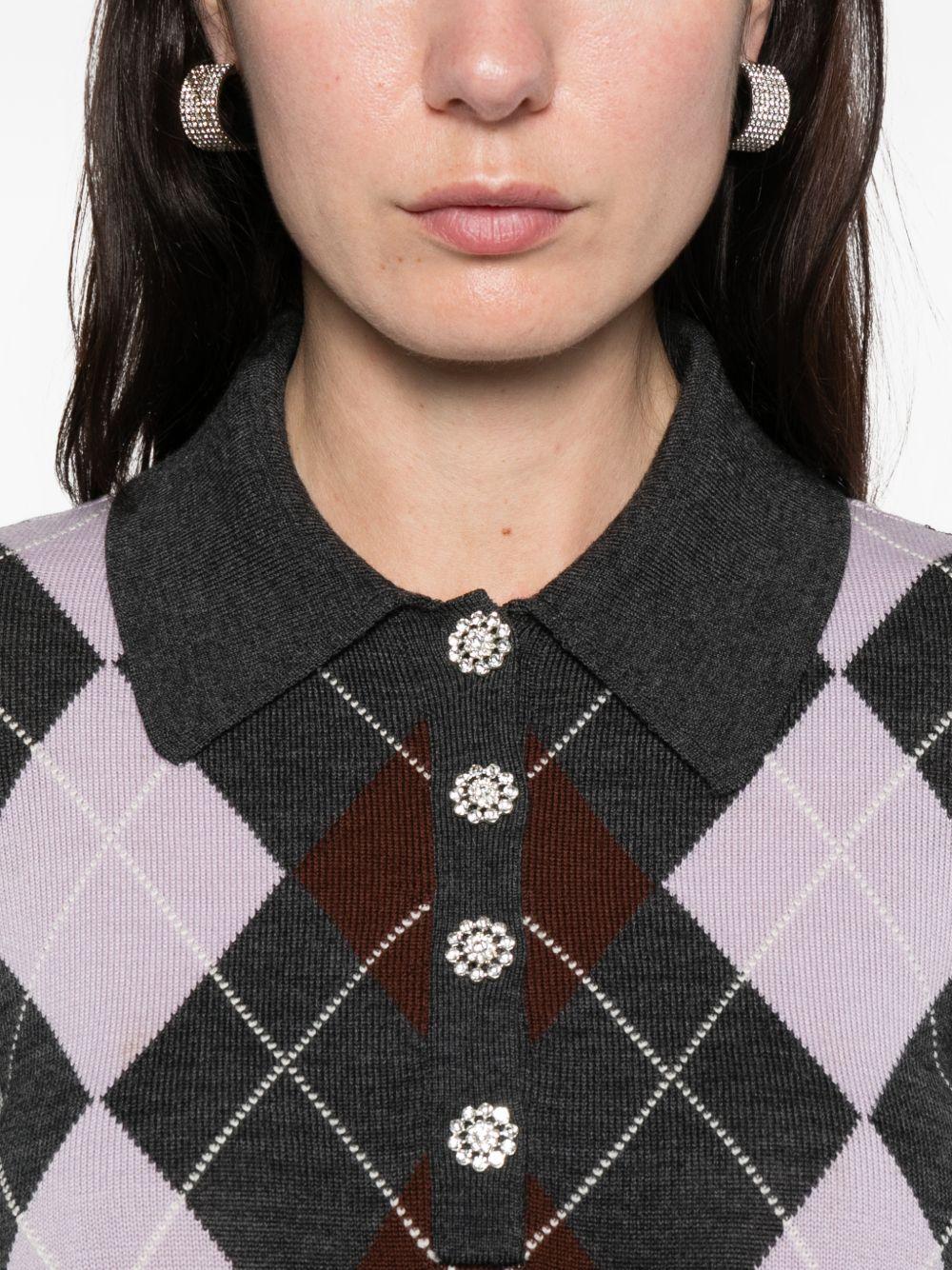 Maglione a rombi in grigio Self-portrait - donna 