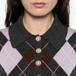 Maglione a rombi in grigio Self-portrait - donna 