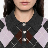 Maglione a rombi in grigio Self-portrait - donna 