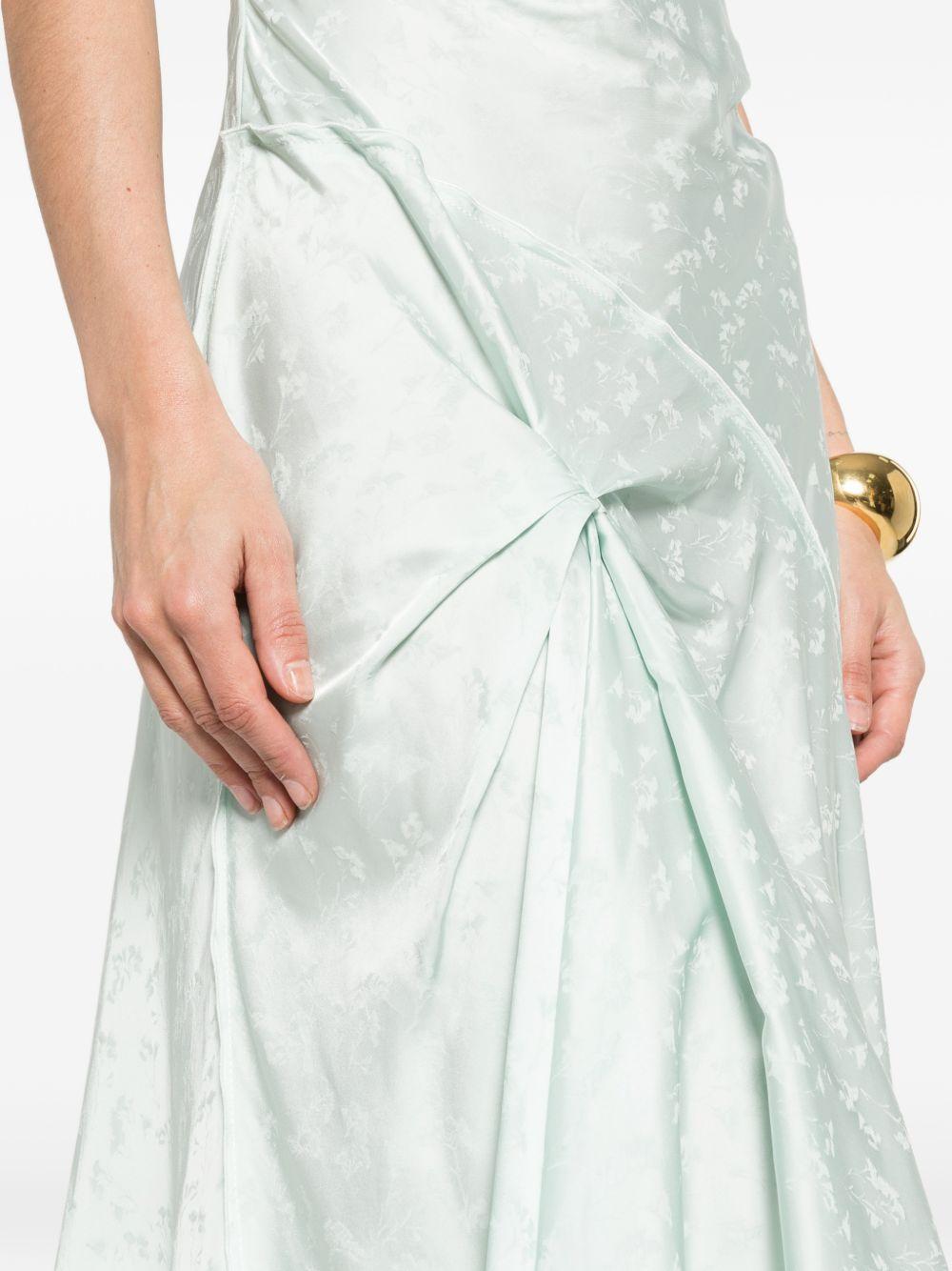 Abito midi posy con drapeggio in celeste Victoria beckham - donna 