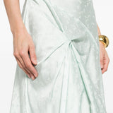 Abito midi posy con drapeggio in celeste Victoria beckham - donna 