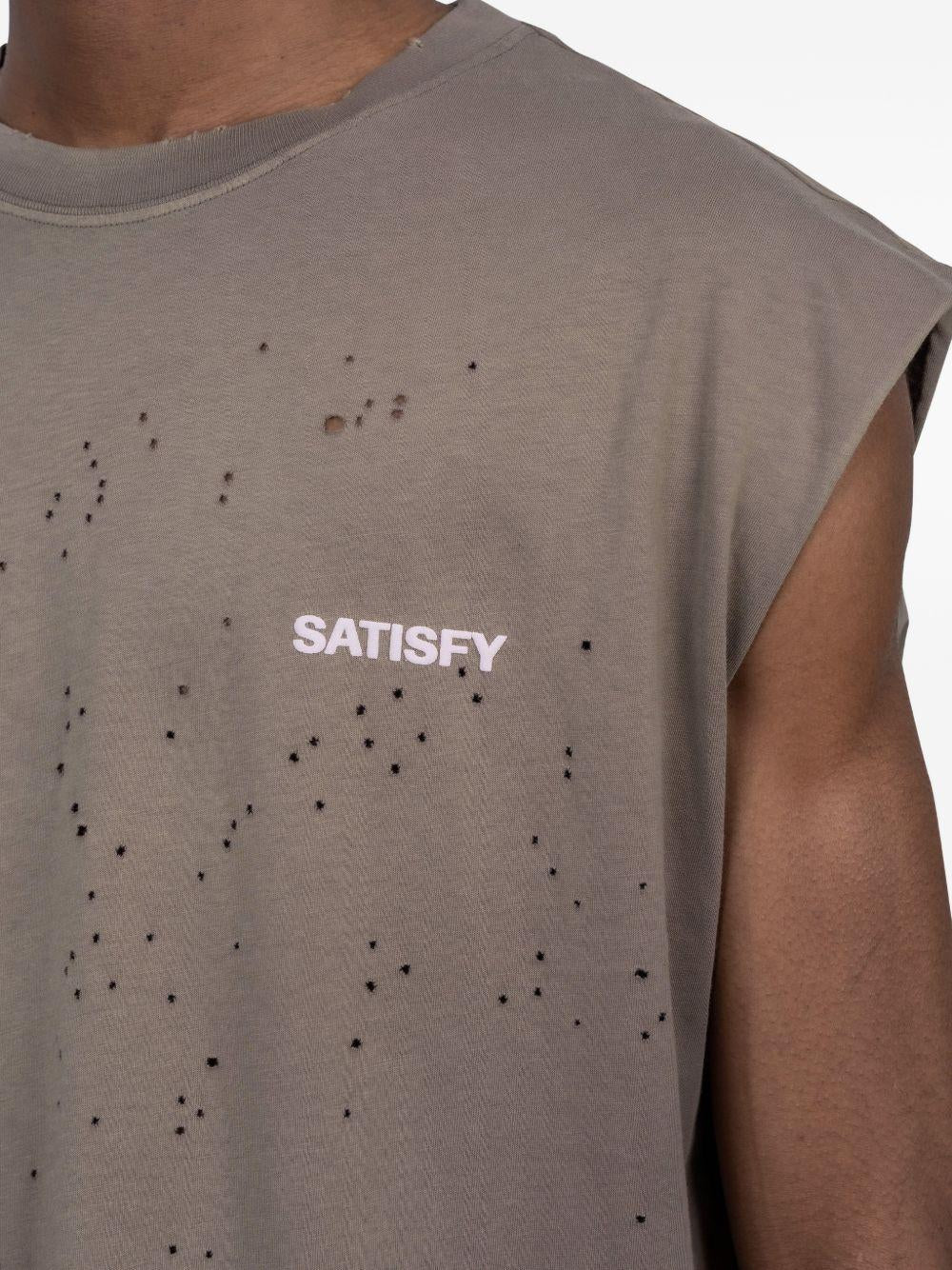 Canotta con stampa logo in beige Satisfy - unisex 