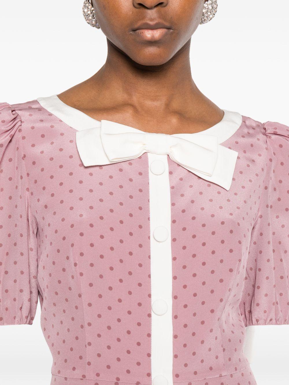 Abito corto con pois in rosa Alessandra Rich - donna 