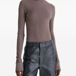 Top a coste a collo alto in grigio Lemaire - donna 
