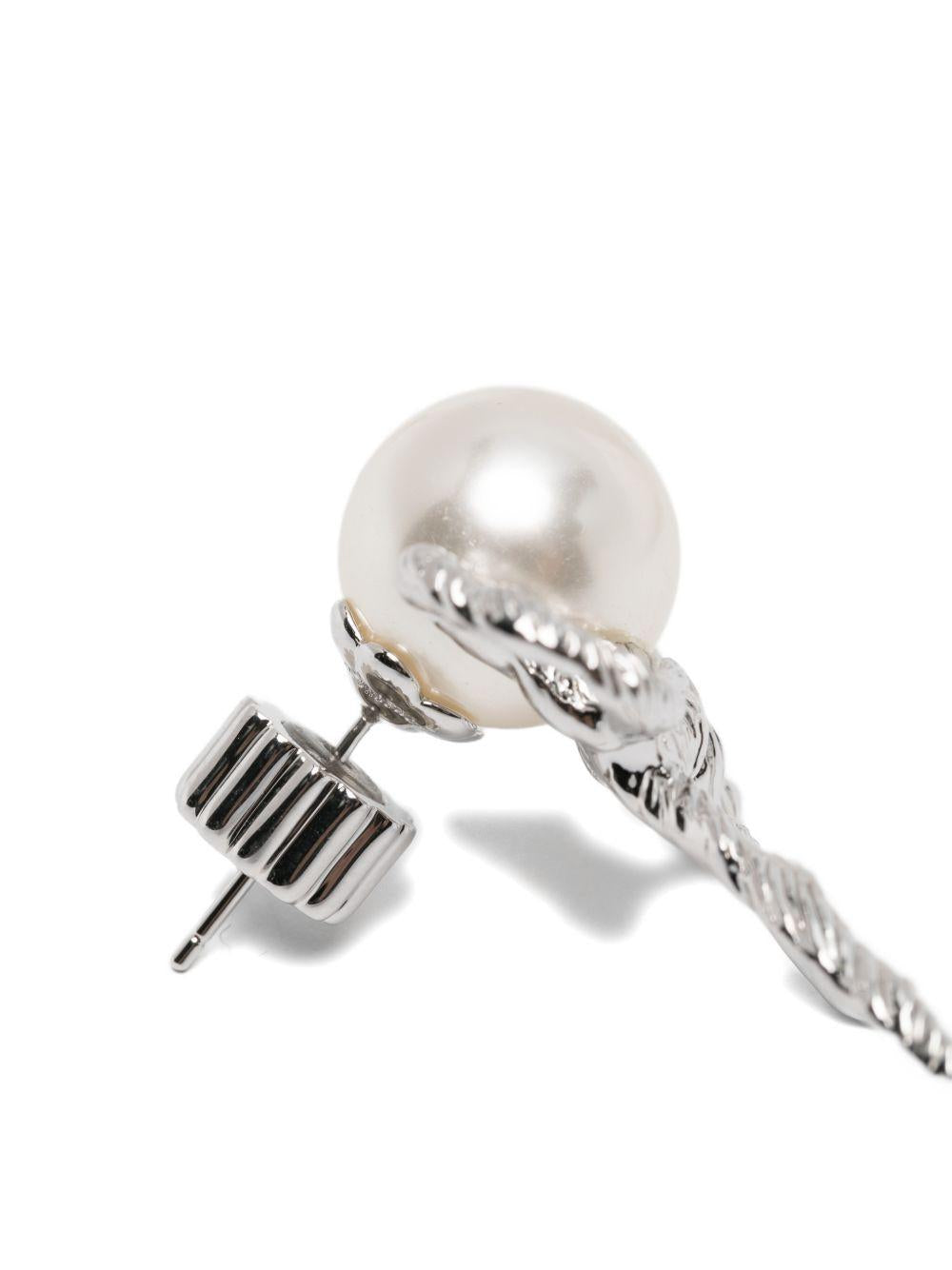 Orecchini con fiocco in corda intrecciata in argento Yvmin - donna 