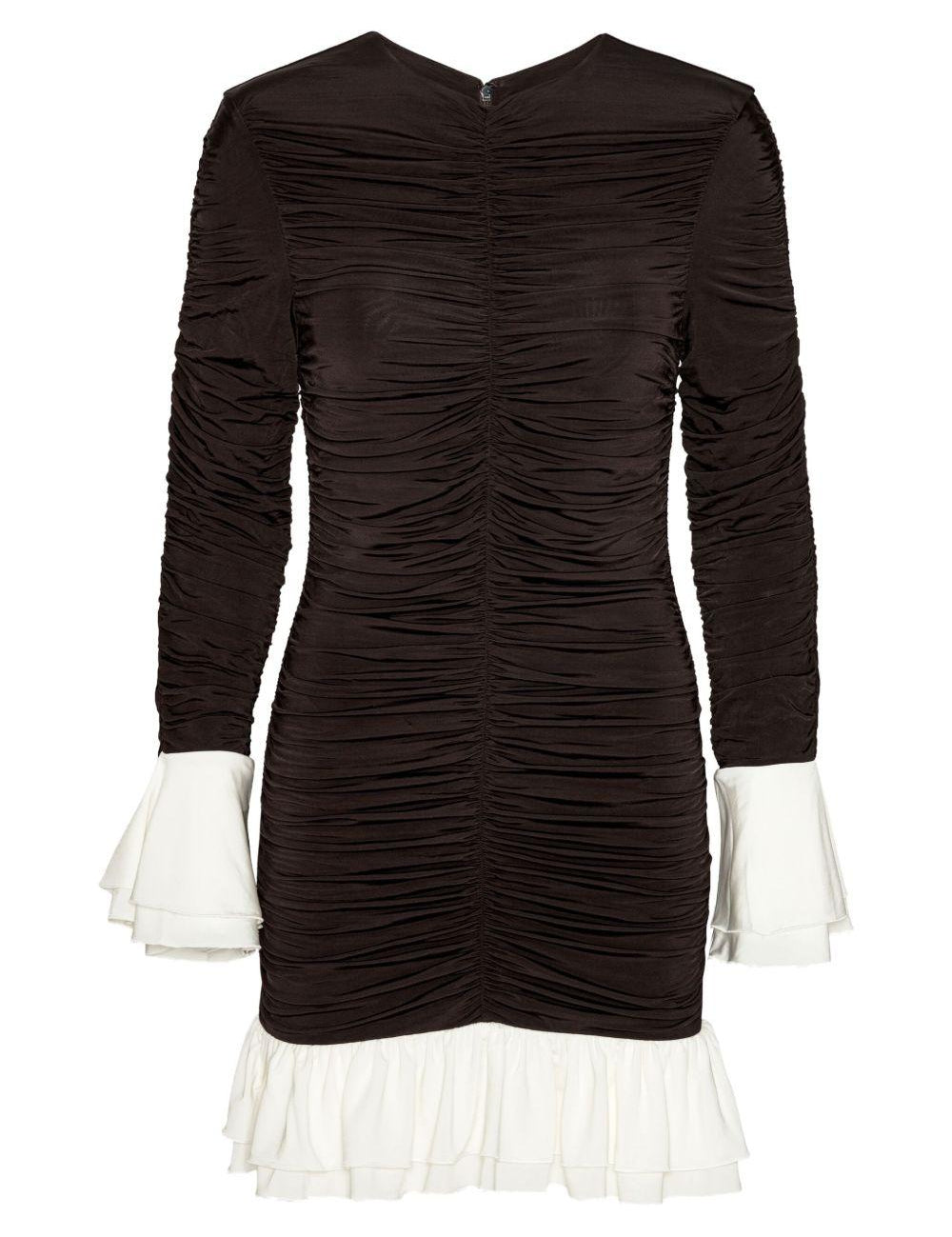 Mini abito con design arricciato in marrone Rotate holiday - donna 