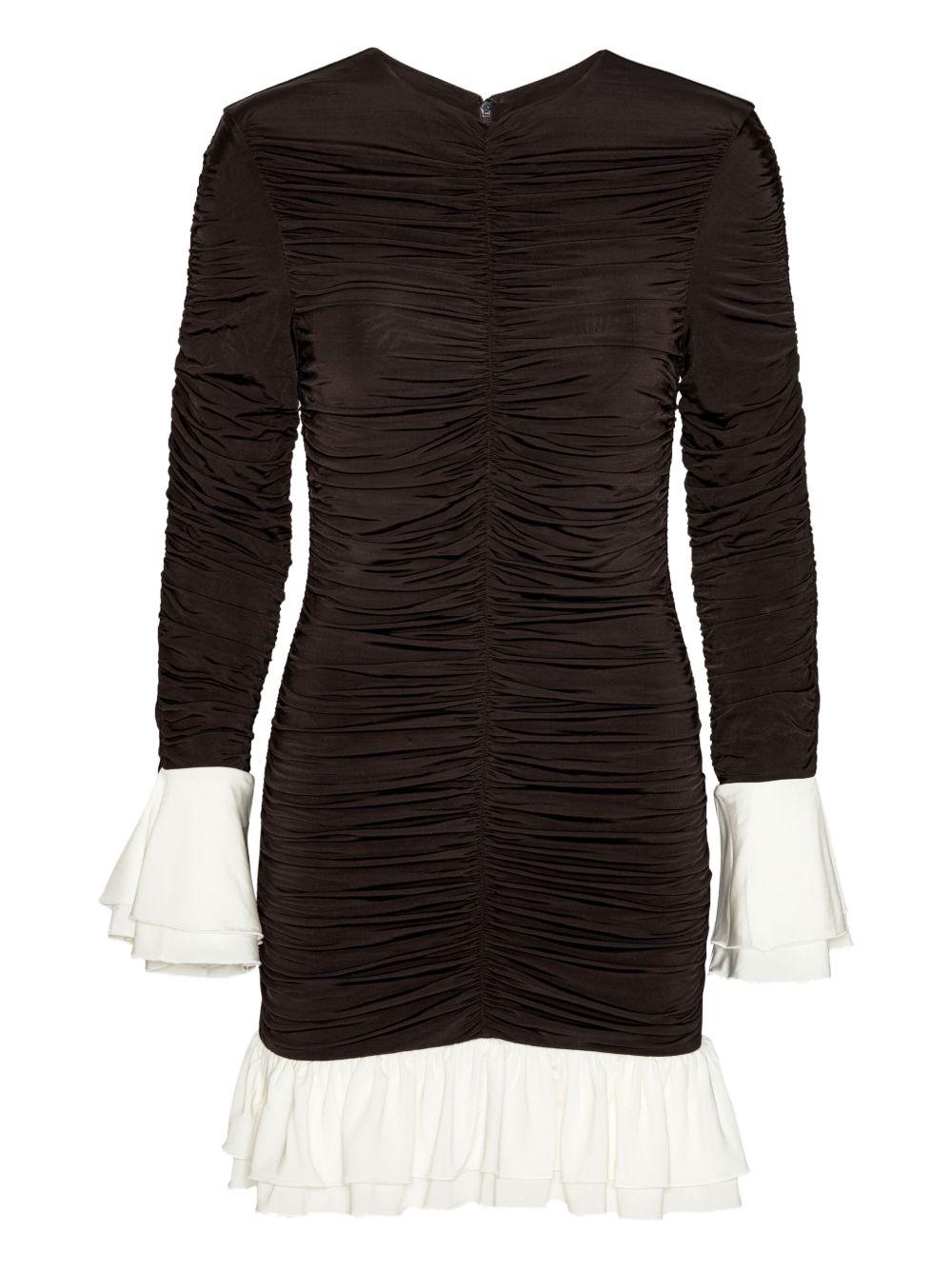 Mini abito con design arricciato in marrone Rotate holiday - donna 