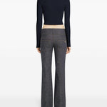 Cardigan crop a coste fini in blu navy Courrèges - donna 