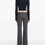 Cardigan crop a coste fini in blu navy Courrèges - donna 