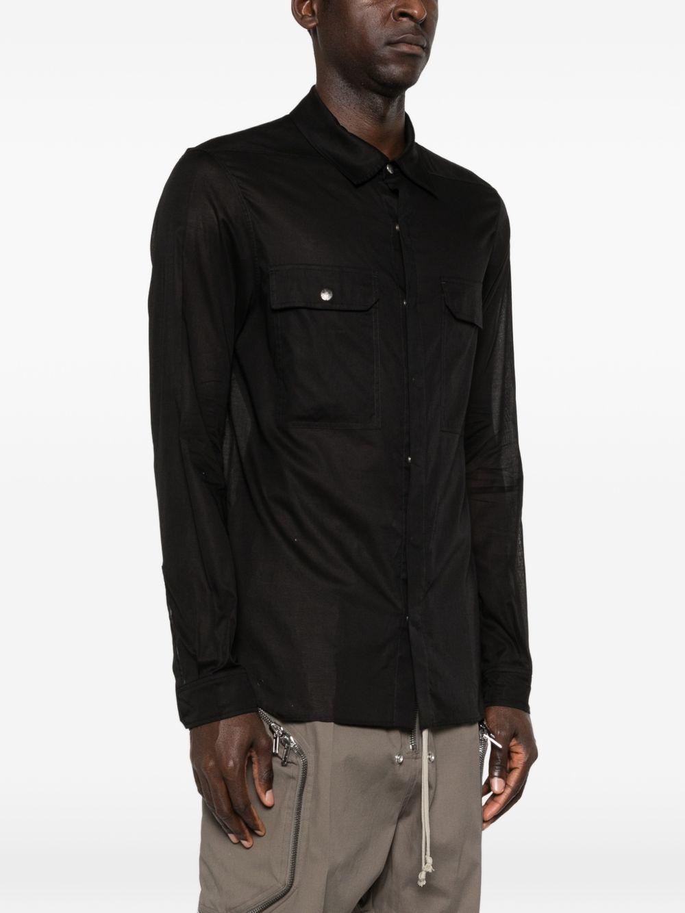 Camicia con tasche sul petto in nero Rick owens - uomo 