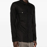 Camicia con tasche sul petto in nero Rick owens - uomo 