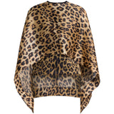 blusa a strati con stampa leopardata in marrone Alberta ferretti - donna 