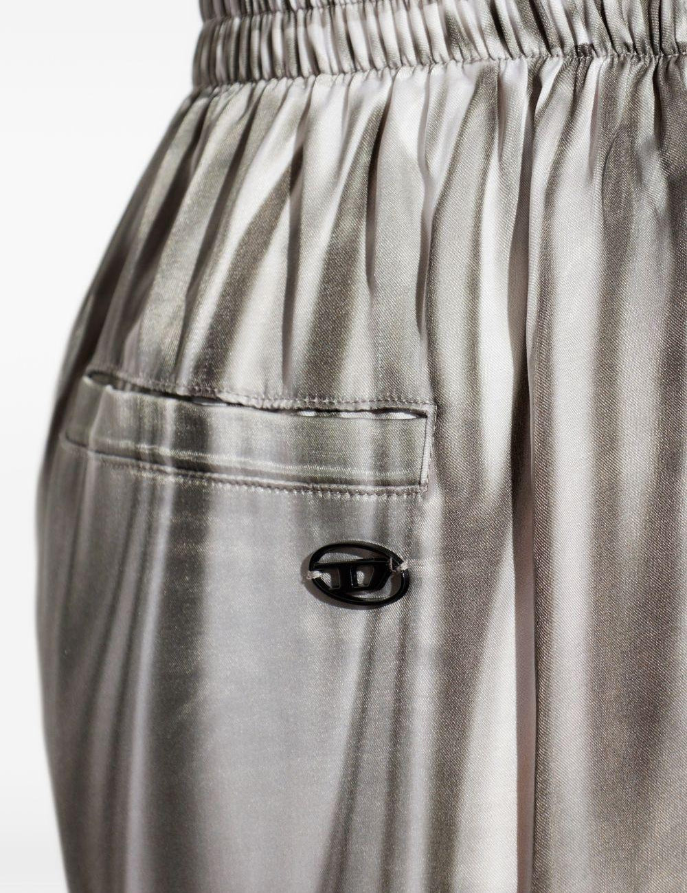 Pantaloni a gamba ampia elasticizzati in argento Diesel - donna 