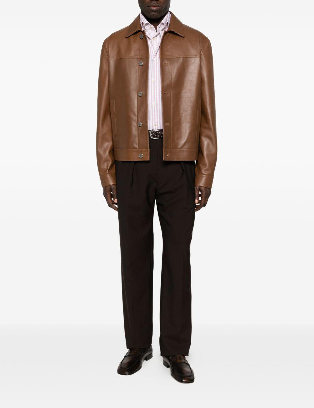 Pantaloni plissé  in marrone Caruso - uomo 